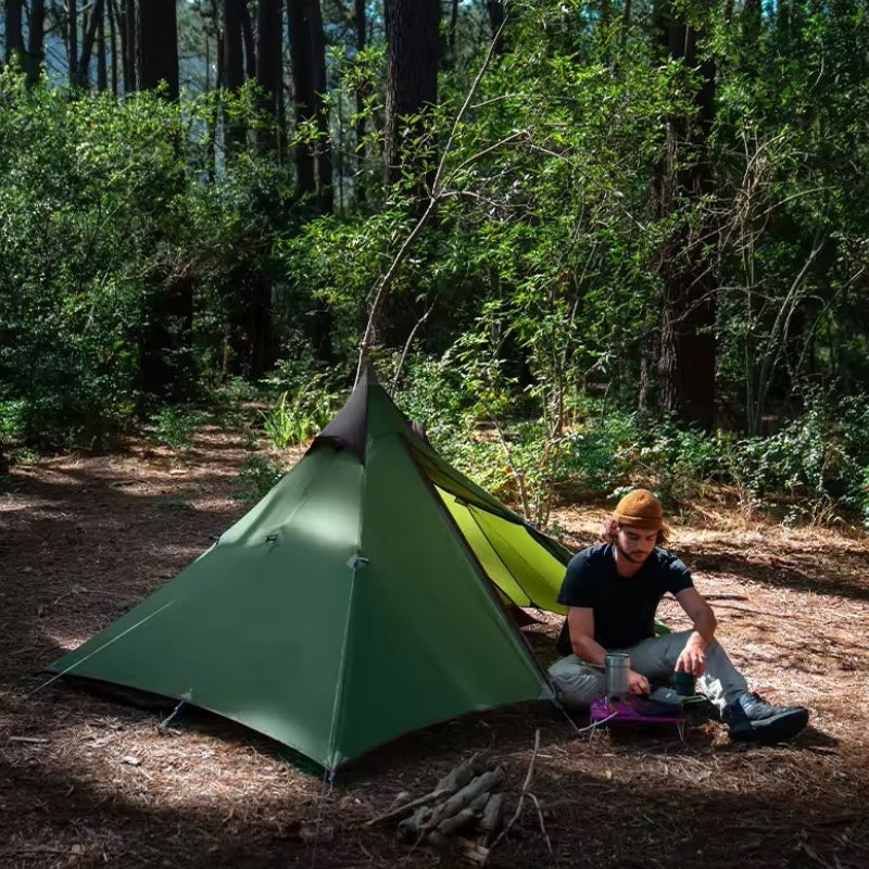 Tente 1 place ultra légère -  Couleur vert forêt - Tente tipi de Naturehike - Tente de randonnée ultra légère - Koksoak Outdoor