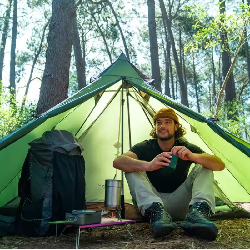 Tente une place ultra légère -  Couleur vert forêt - Tente tipi - Tente de randonnée ultra légère - Koksoak Outdoor