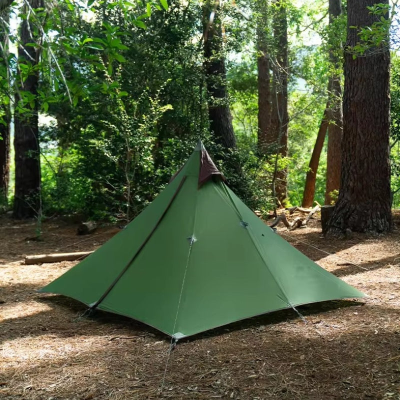 Tente tipi 1 place ultra légère -  Couleur vert forêt - Tente 1 place de Naturehike - Tente de randonnée ultra légère - Koksoak Outdoor