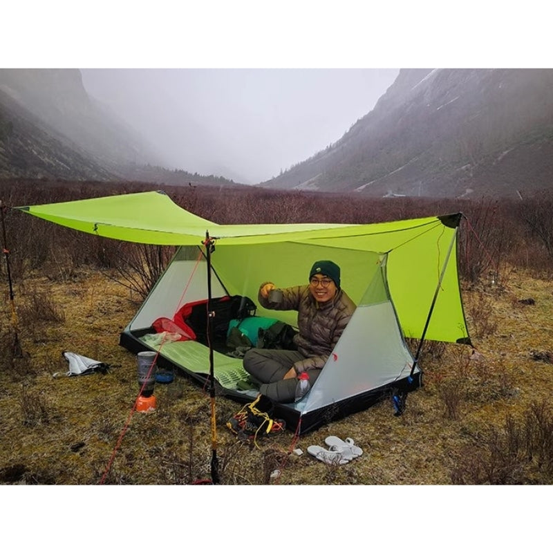 Campement avec tente Tarp 2 places Ultra Légère de 3F UL Gear - Abri bivouac - Koksoak