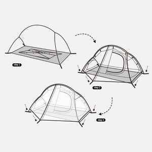 Dessin de montage - tente 1 place ultralight de Naturehike