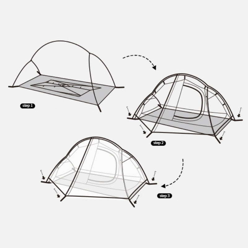 Dessin de montage - tente 1 place ultralight de Naturehike