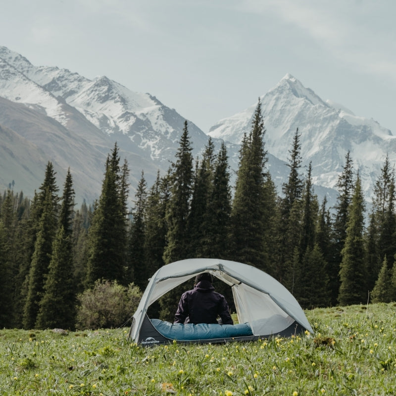 Tente 2 places Star-River UL 2 grise au pieds des montagnes - Tente de randonnée ultra légère - Koksoak Outdoor co.